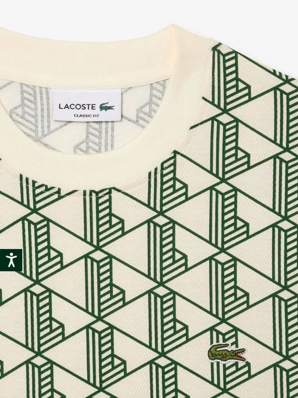Lacoste Live Monogram T-shirt Relaxed Fit Unisex AllOver Print Geometric